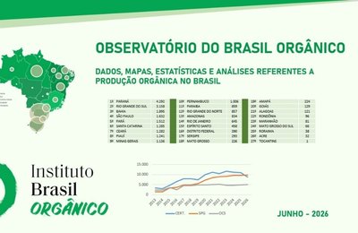 Observatório do Instituto Brasil Orgânico aponta expansão em novos polos produtivos e registra primeira queda no número de produtores orgânicos