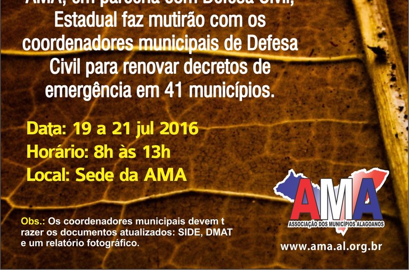 AMA faz mutirão para reeditar decretos da seca