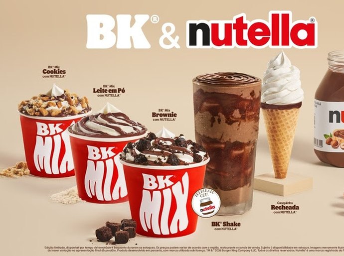 Burger King® amplia parceria com NUTELLA® e anuncia novas sobremesas no cardápio