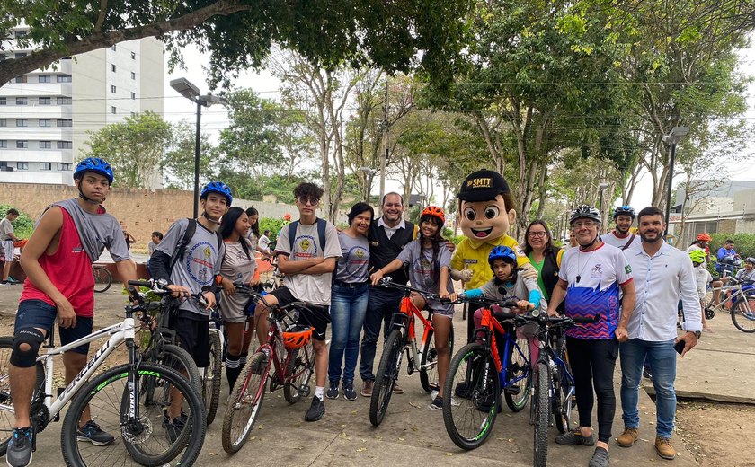 Pedala Alagoas reúne alunos em passeio na Área Verde de Arapiraca
