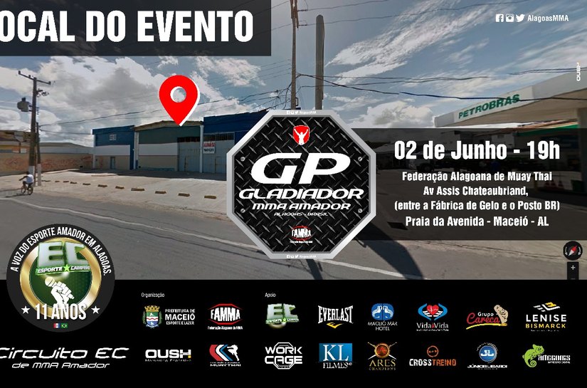 Maceió sediará Etapa do Torneio Gladiador de MMA Amador em praça pública