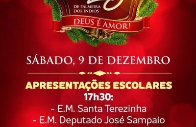 Natal de Luz: Deus é Amor contará com apresentações de escolas neste sábado em Palmeira