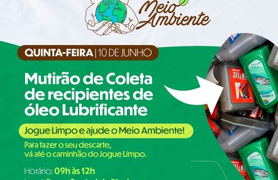 Prefeitura de Coruripe realiza ação de coleta de embalagens de óleo lubrificante nesta quinta (09)