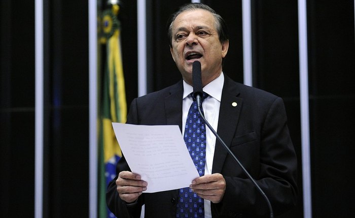 O líder do PTB, Jovair Arantes, durante discurso na Câmara. Foto: Lucio Bernardo Jr.