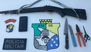Suspeito de roubar casas e derrubar muros é baleado no pescoço após disparar arma acidentalmente em Boquim