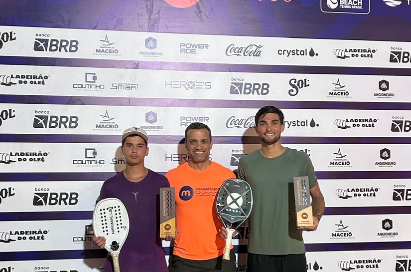 Alagoano de 15 anos, Lucas Cahu derruba favoritos ao lado de baiano e é campeão no 1º dia do Macena Open em Maceió