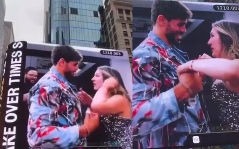 Ex-BBBs aparecem em telão na Times Square, em NY, por meio de ação dos fãs