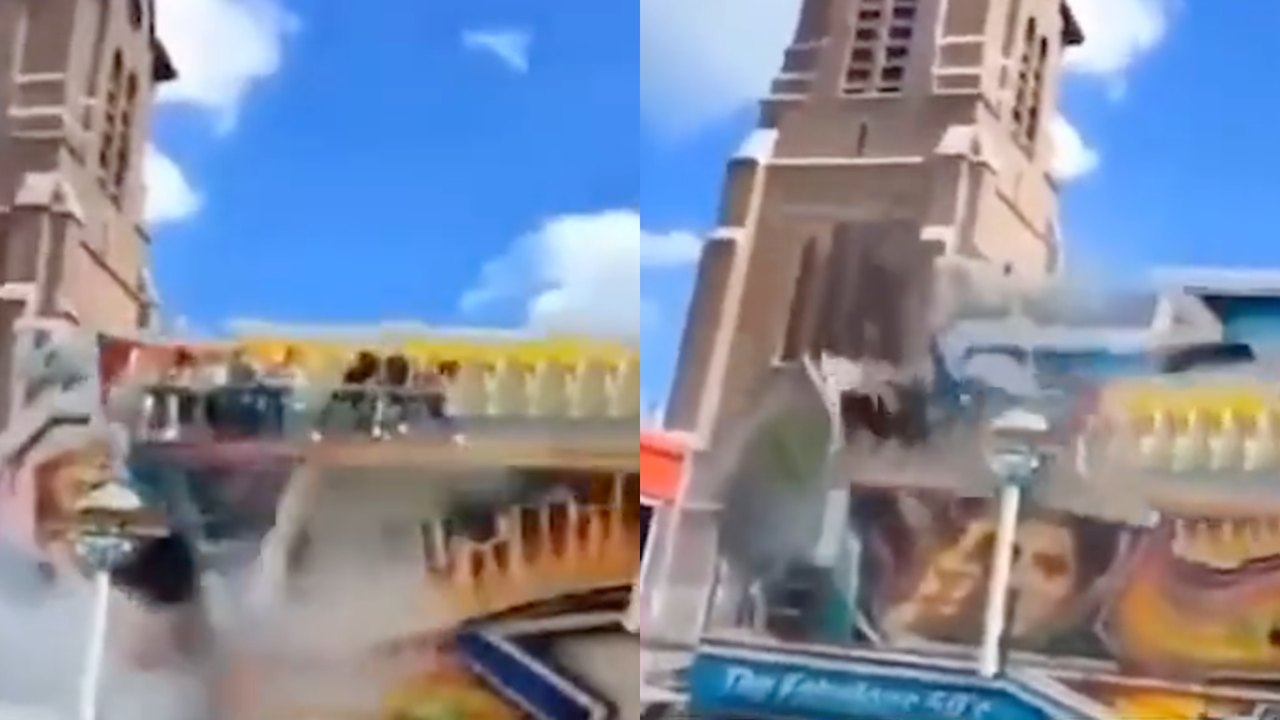 Brinquedo em parque de diversões na Bélgica quebra e arremessa pessoas para o ar