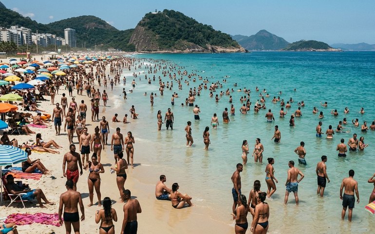 Mar caribenho encanta banhistas e lota praias do Rio; confira a previsão do tempo