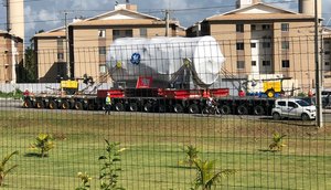 Transporte de turbinas da termelétrica  / Foto: Internauta