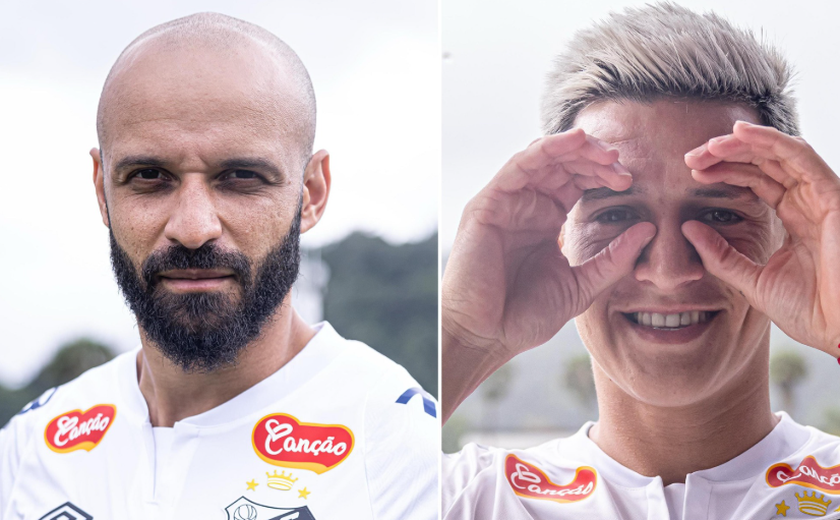 Santos apresenta Thaciano e Léo Godoy como reforços para a temporada 2025