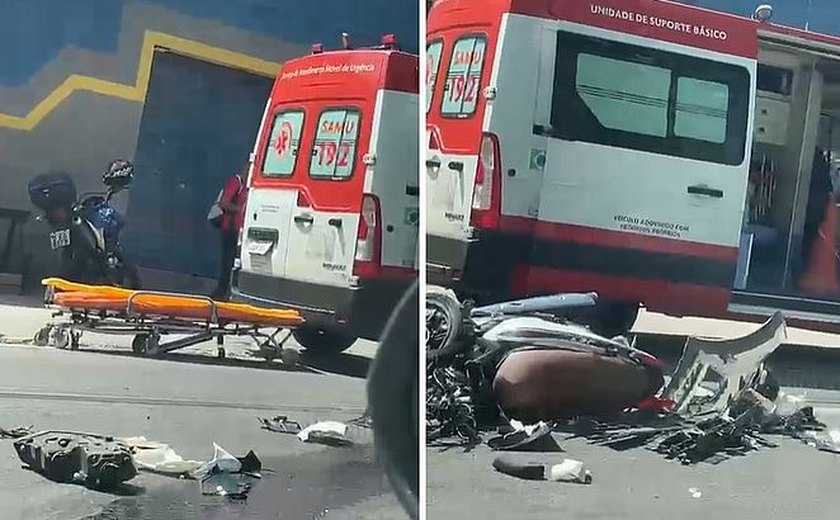 Veja o vídeo: Motociclista fica ferido em acidente na Leste-Oeste