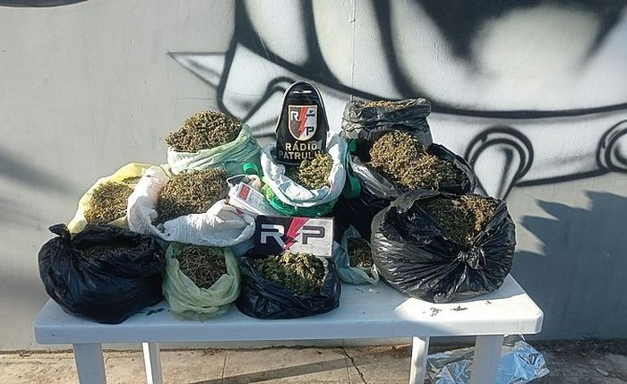 Material apreendido pela polícia