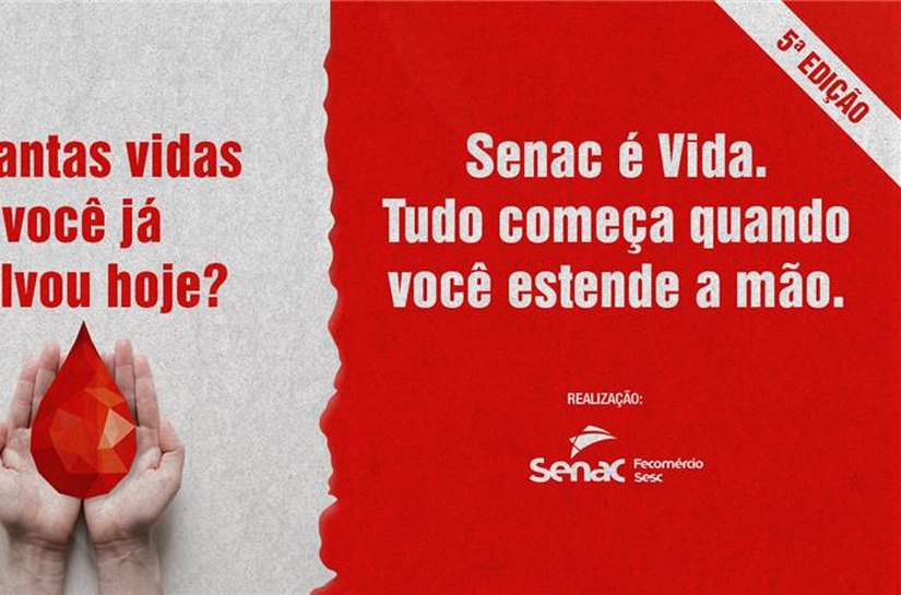 #SenacÉVida: Senac Alagoas e Hemoal lançam campanha para incentivar a doação de sangue