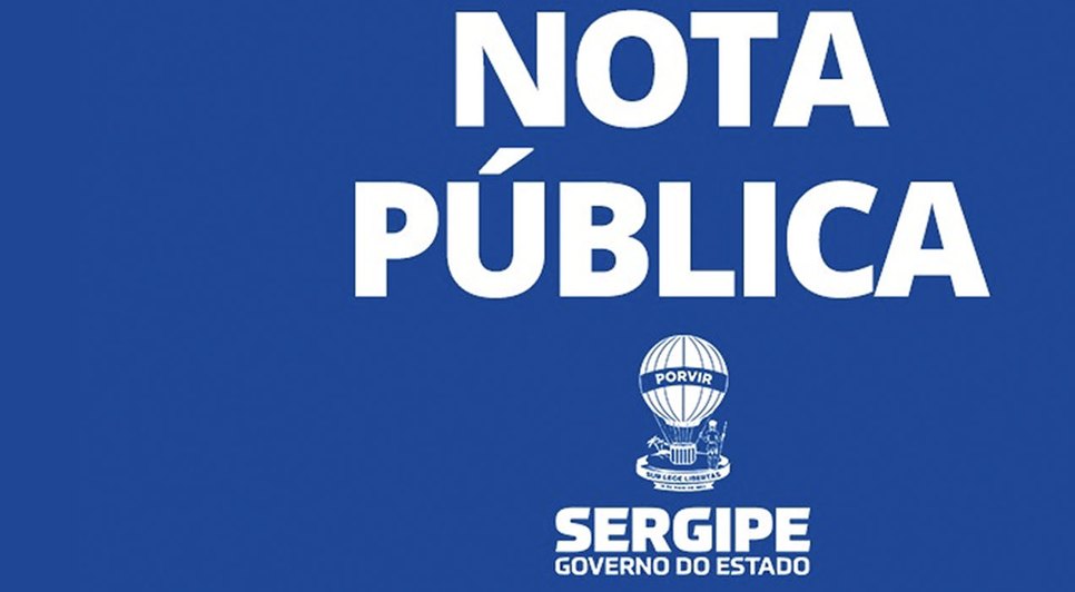 Nota pública GOVERNO DE SERGIPE