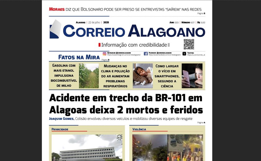 Acidente em trecho da BR-101 em Alagoas deixa 2 mortos e feridos