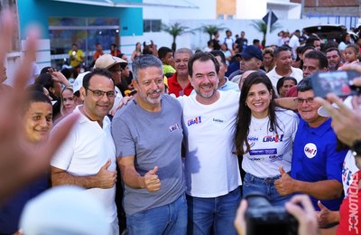 Prefeita Marcela Gomes mostra força política em ato de apoio a Arthur Lira, Luciano Amaral e Gilvan Filho, em Novo Lino