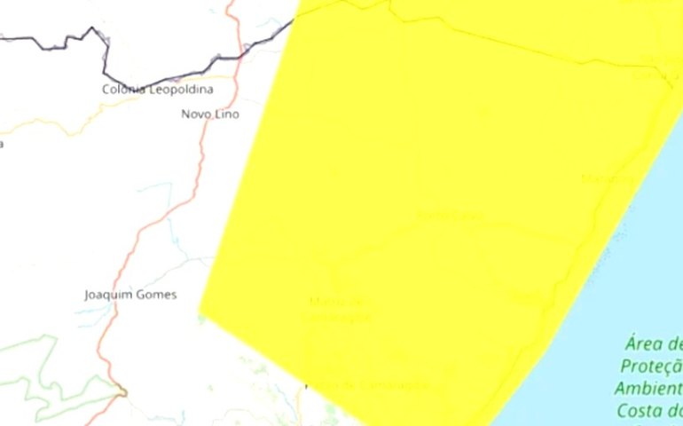 Chuvas fortes: Inmet emite alerta para Litoral Norte e Zona da Mata de Alagoas