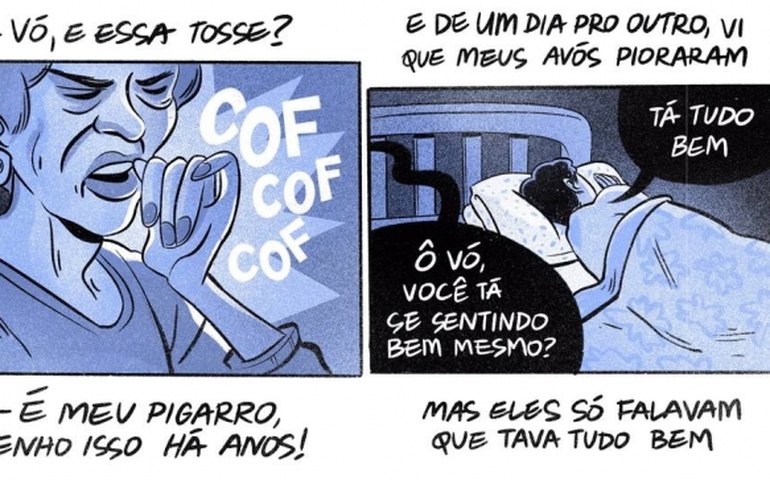Artista faz série de ilustrações para contar história da morte de avó por covid