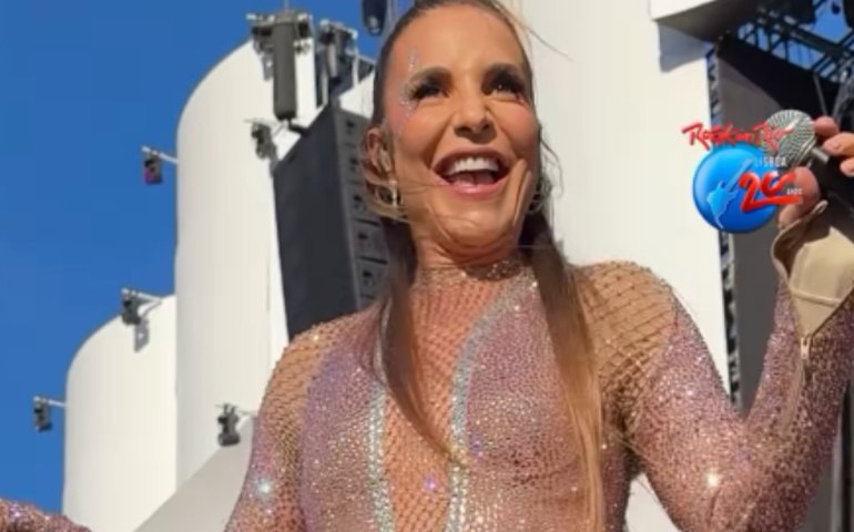 Ivete Sangalo agita plateia ainda tímida no Rock in Rio Lisboa e brinca sobre jogo da seleção: 'Eu dou sorte'