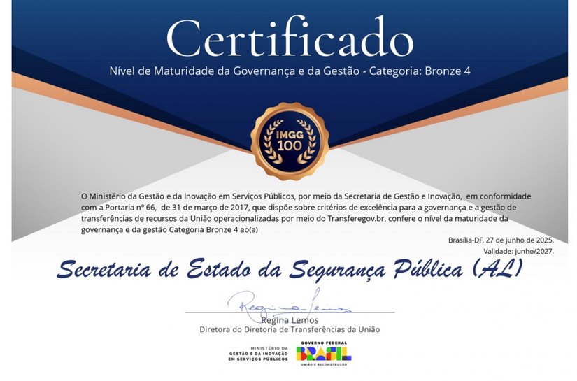 Alagoas eleva nota da certificação em gestão e governança na Segurança Pública
