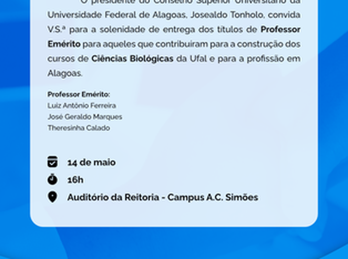 ICBS entrega títulos de Professor Emérito para três docentes