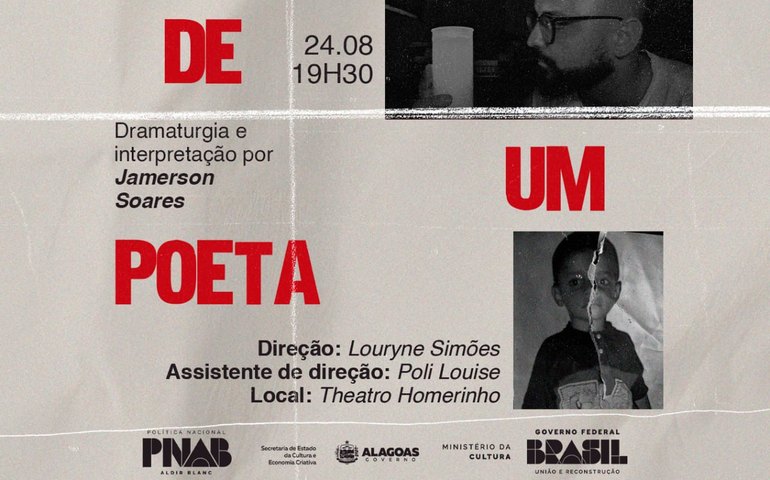 Peça inspirada na obra poética de Arriete Vilela chega ao palco do Theatro Homerinho neste domingo