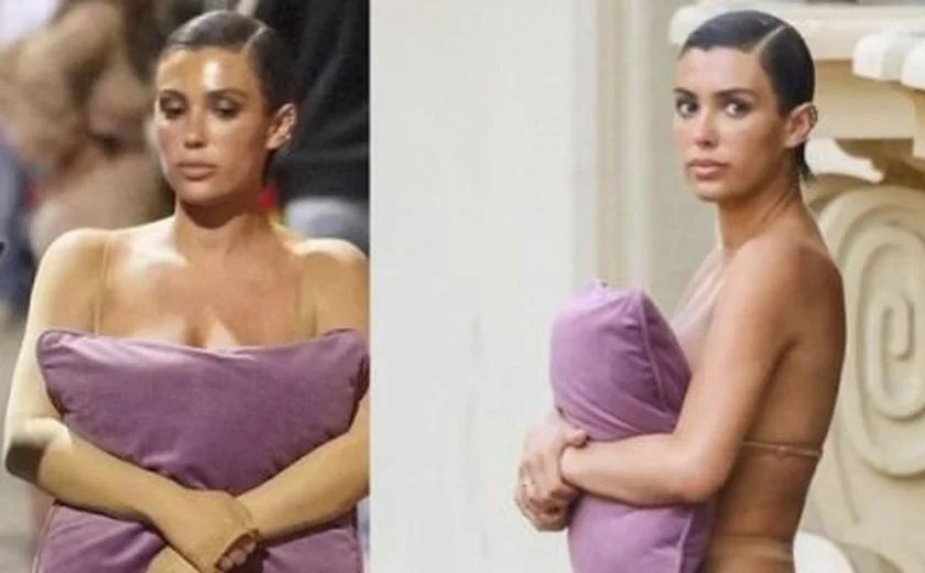 Almofada nos seios e bumbum de fora: looks de Bianca Censori, esposa de Kanye West, chocam a web