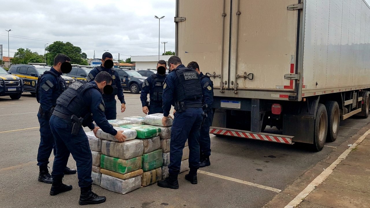 PF apreende 1,6 tonelada de drogas em carreta que abasteceria comunidades do Rio