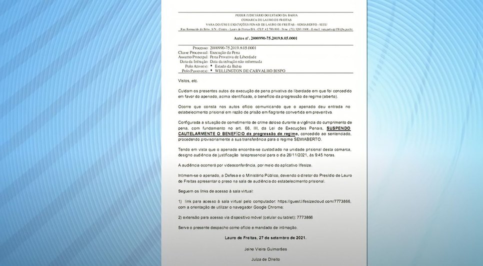WhatsApp Image 2021-09-27 at 15.30.38.jpeg / Foto: Foto: reprodução do documento com a decisão