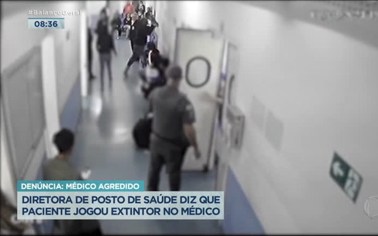 Paciente joga extintor de incêndio contra médico em SP