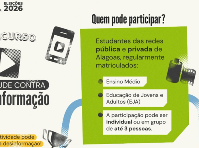 TRE/AL lança concurso de vídeos para estimular jovens no combate à desinformação