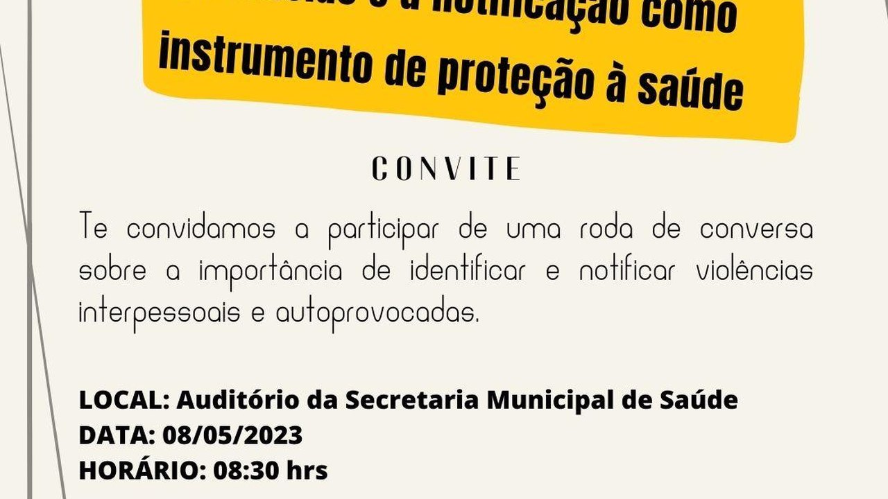 Saúde abre inscrições para formação sobre notificação de violências interpessoal e autoprovocadas