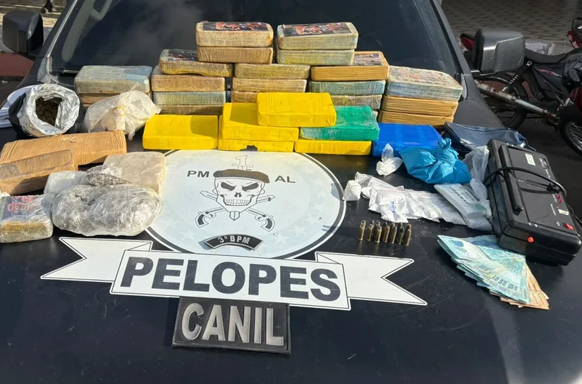 Duas pessoas são presas com mais de 35 quilos de drogas, em Arapiraca