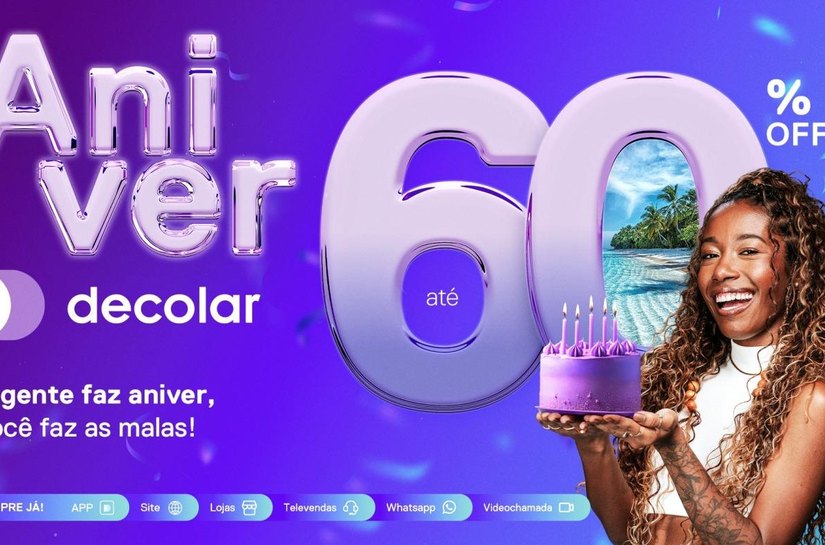 Decolar aniversário com descontos de até 60% e ações especiais durante o mês de junho