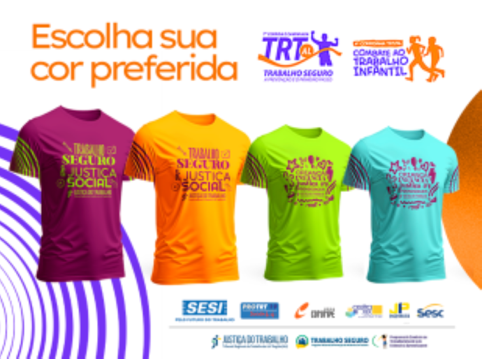 TRT-19 abre a votação para a escolha das cores das camisas da Corrida Trabalho Seguro