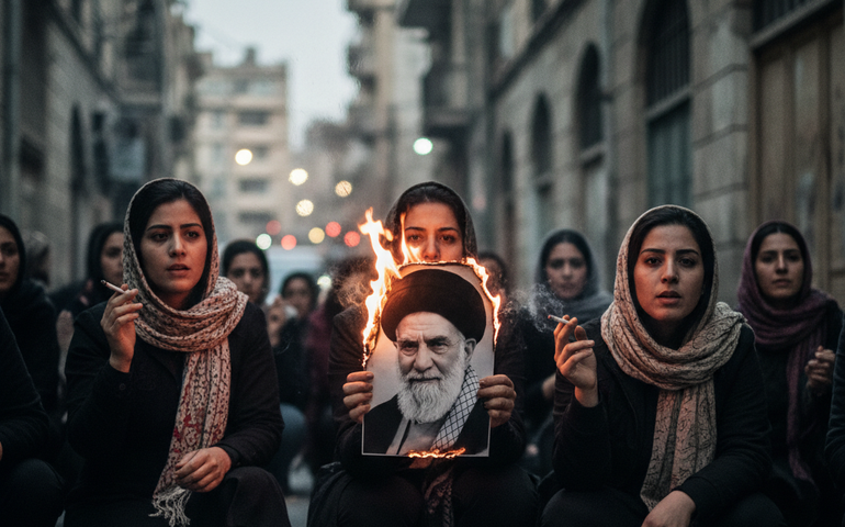 Mulheres desafiam regime do Irã queimando foto do líder supremo em protesto simbólico