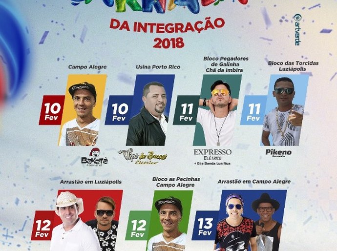 Confira a programação oficial do Carnaval da Integração em Campo Alegre