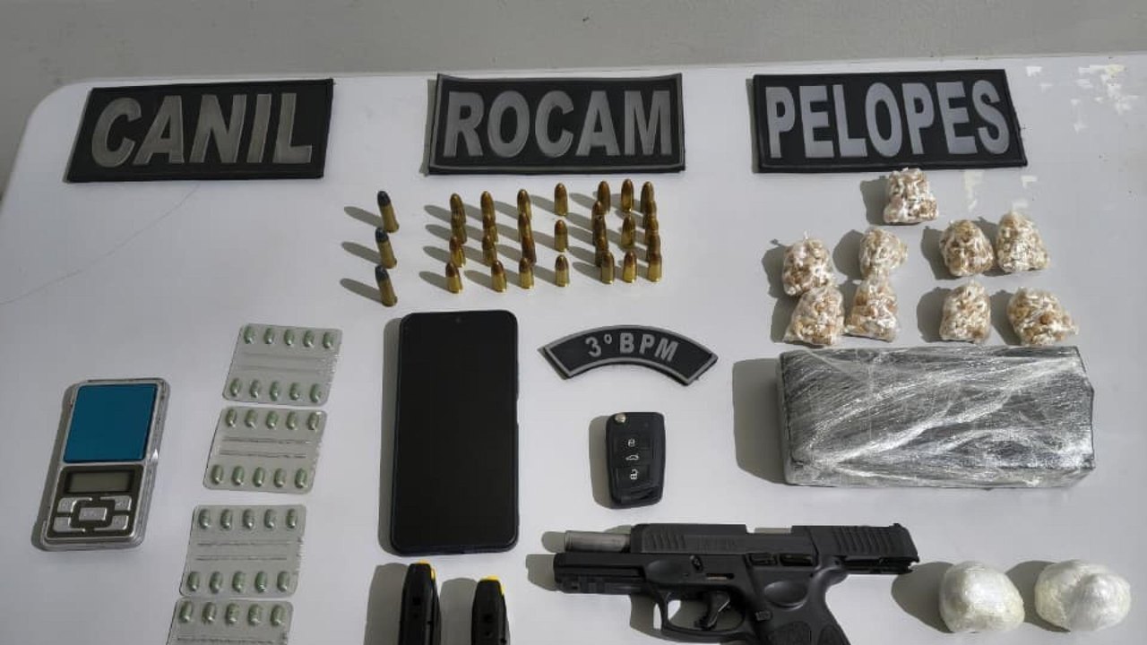 PM apreende drogas, arma e veículo durante operações em Arapiraca