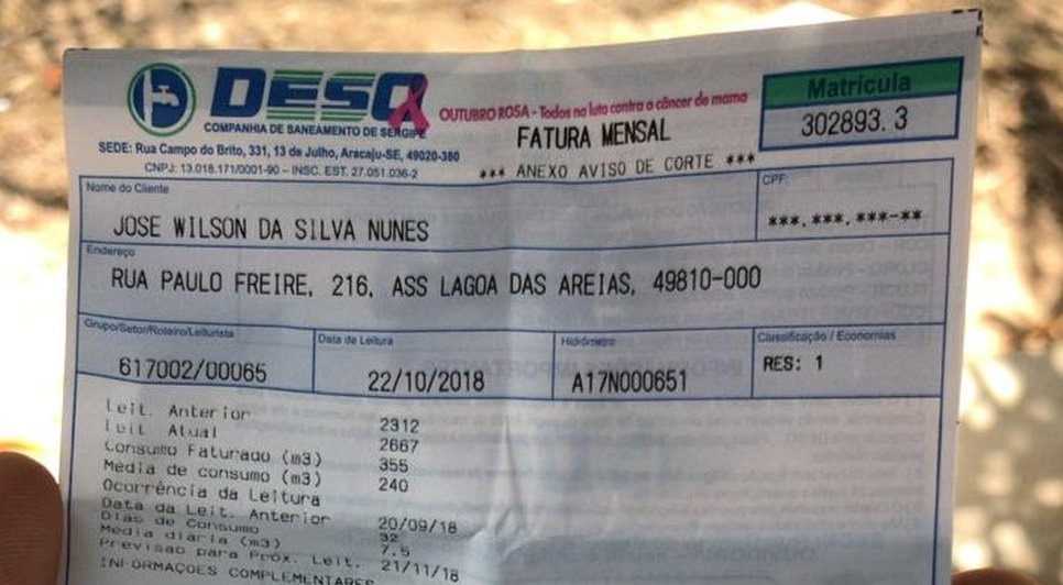 fatura deso cortada