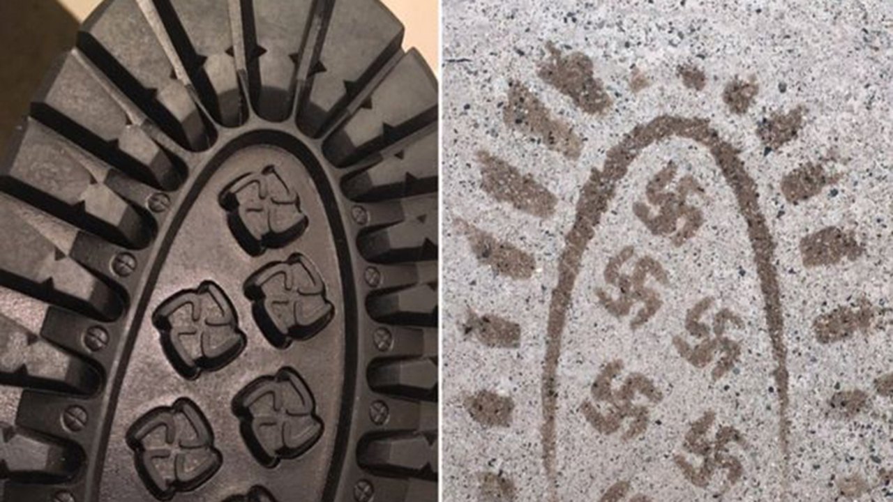Fabricante faz recall de botas que deixam pegadas com suásticas