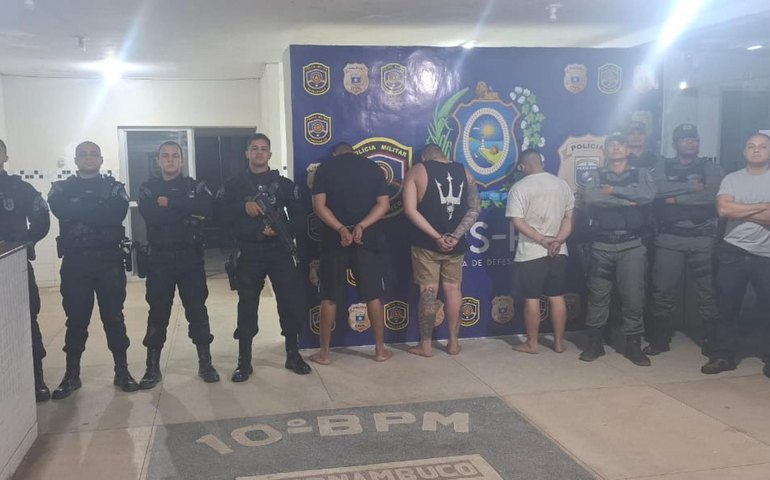 Polícia Militar prende três suspeitos de homicídio após ação integrada com PM de Pernambuco