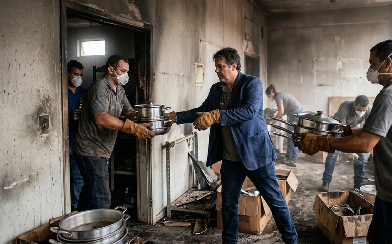 Empresário lidera mutirão para salvar panelas de luxo após incêndio no Edifício Touring
