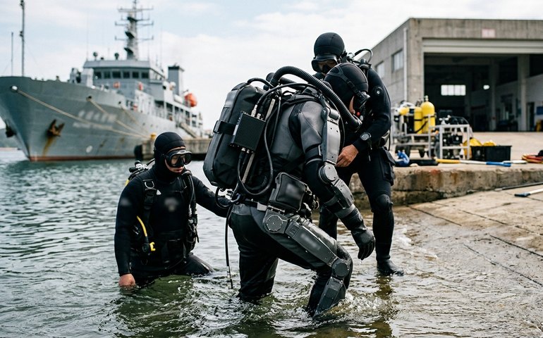 China apresenta exoesqueleto de mergulho com IA que reduz consumo de oxigênio em 40%