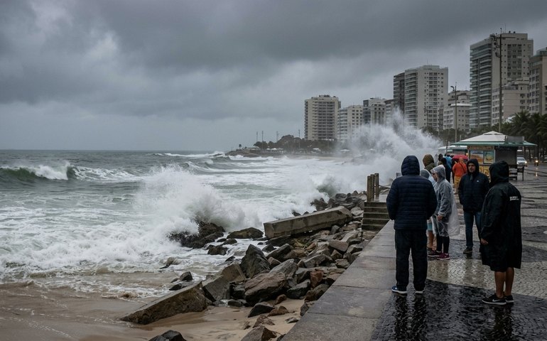 Frente fria muda o tempo no Rio e litoral entra em alerta para ressaca