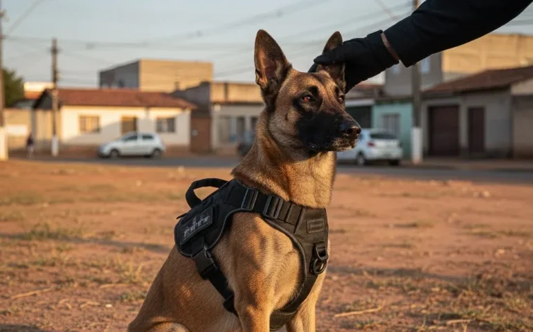 Faro de elite: cadela K9 Luna localiza drogas descartadas por suspeito durante perseguição no bairro Canafístula