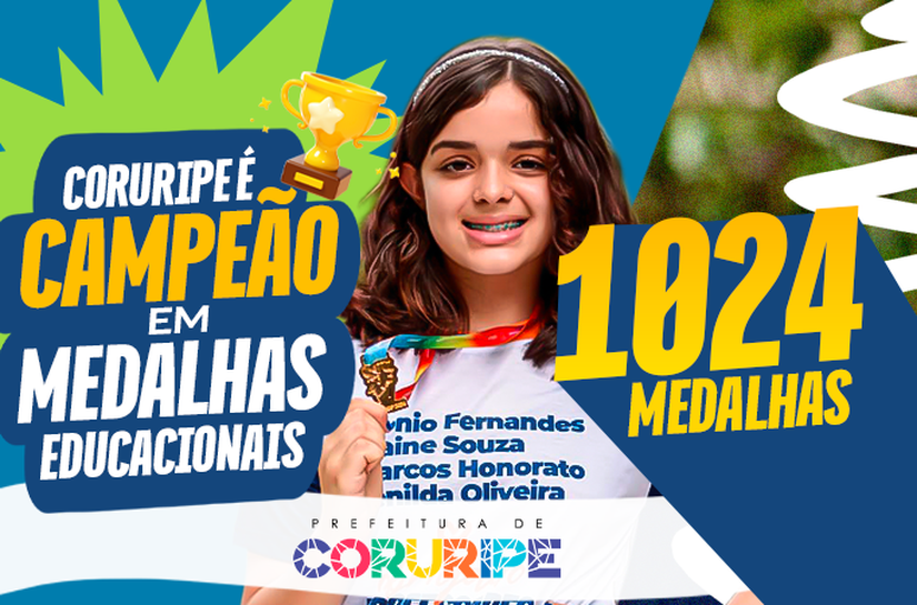 Com mais de mil medalhas em um ano, Coruripe se consolida como a melhor educação do Brasil