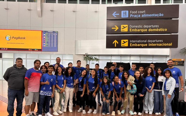 Estudantes alagoanos desembarcam em Uberlândia (MG) para competir nos Jogos Escolares Brasileiros