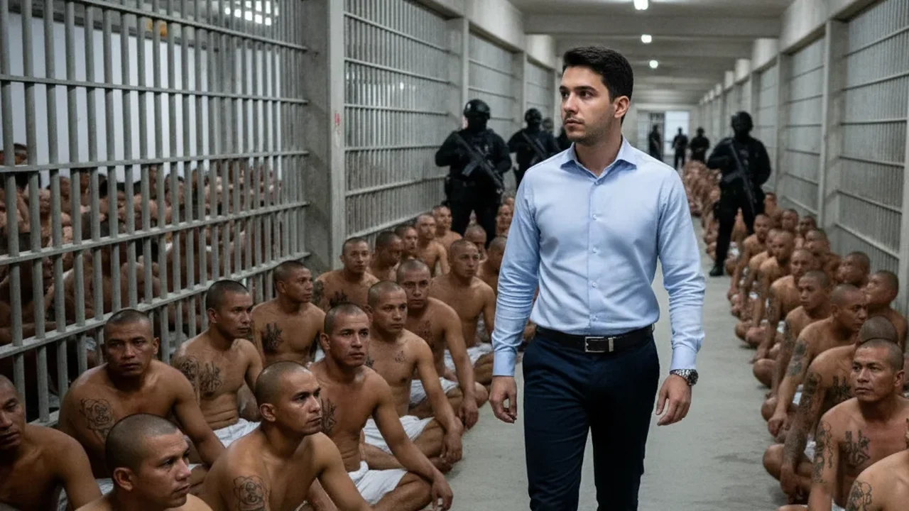 Maior das Américas, paredes lisas e luzes 24h: como é a megaprisão em El Salvador visitada por Nikolas Ferreira