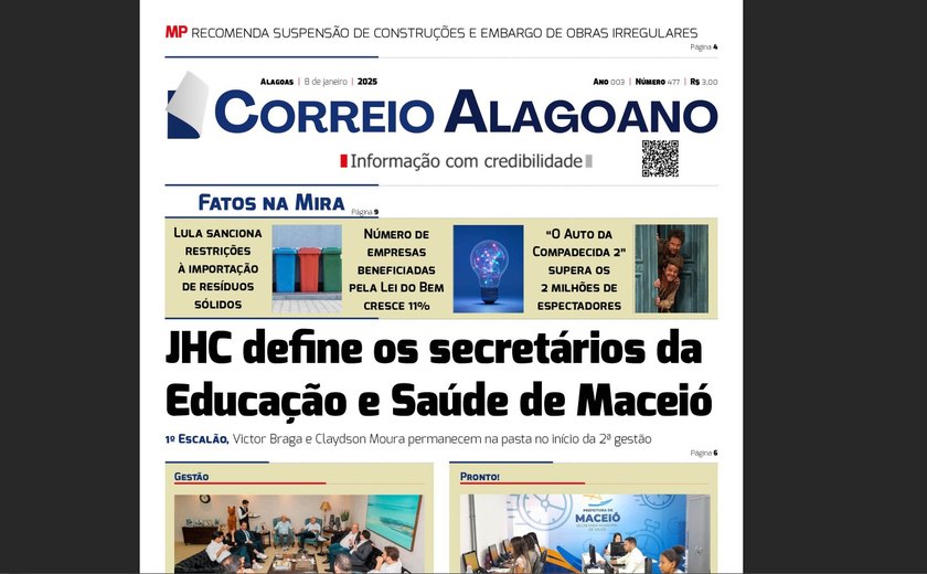 JHC define os secretários da Educação e Saúde de Maceió